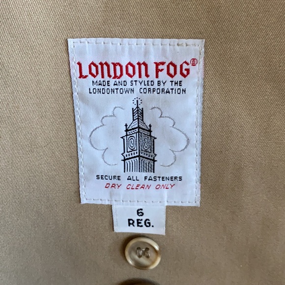 London Fog Trench Coat, Size 6 (missing belt). - Picture 4 of 9